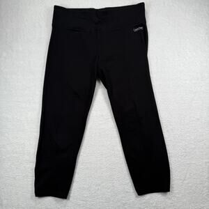 Calvin Klein Performance Active Stretch Black Capri Leggings - Size L Scrunched
